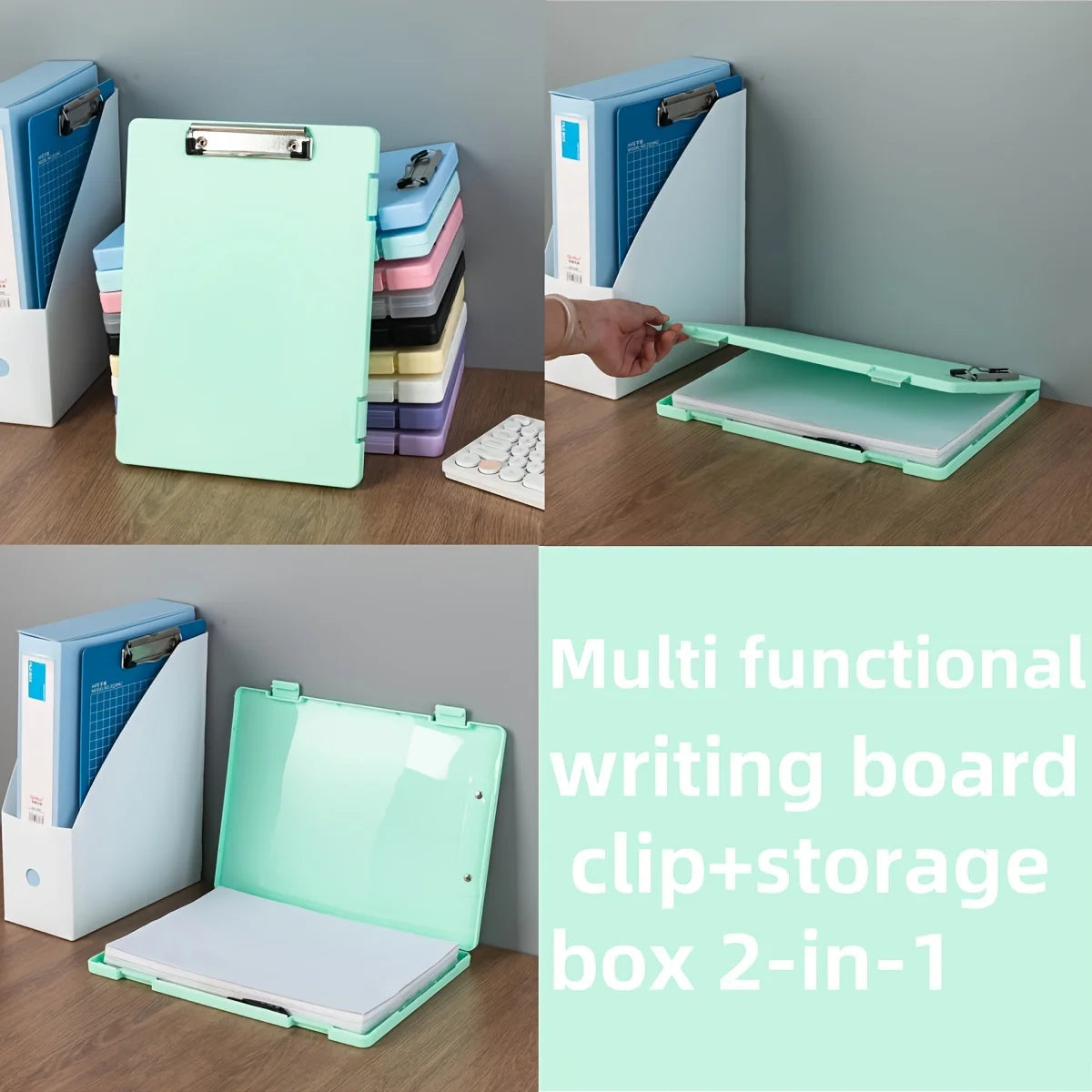 A4 Clipboard Pen Holder Writing Pad Double Clip Document Organizer
