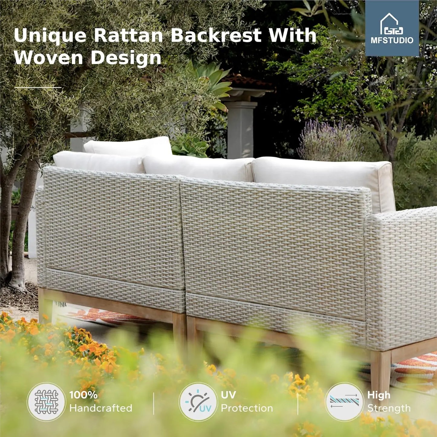 Wicker Patio Furniture Set All Weather Rattan Outdoor Conversation Set