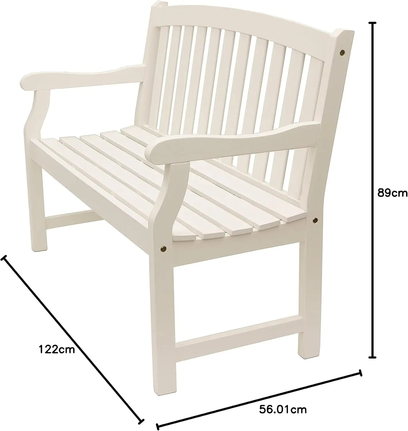 Acacia Wood 2-Seat Outdoor Bench