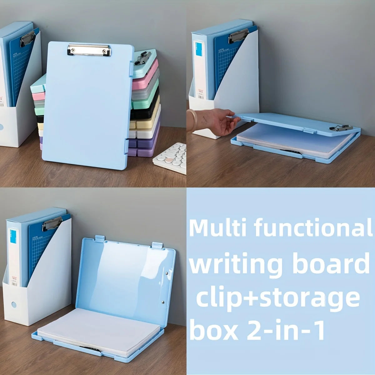 A4 Clipboard Pen Holder Writing Pad Double Clip Document Organizer