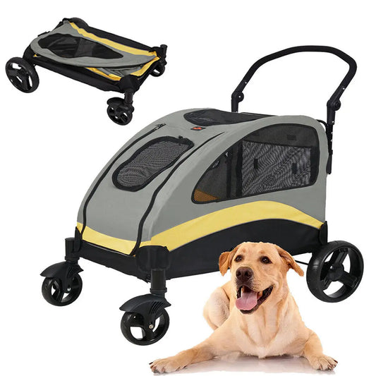 Heavy Duty Dog Stroller Foldable Pet Trolley Carrier Jogger Cart