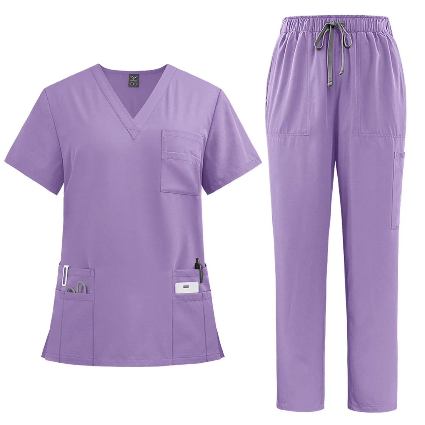 Eillysevens Women's Quick Dry Nurse Uniform Set V Neck