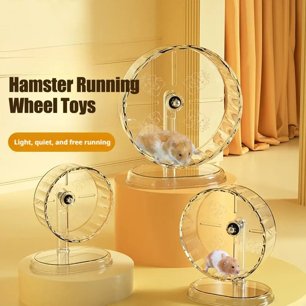 Hamster Silent Running Wheel With Transparent Wide Bearing Design