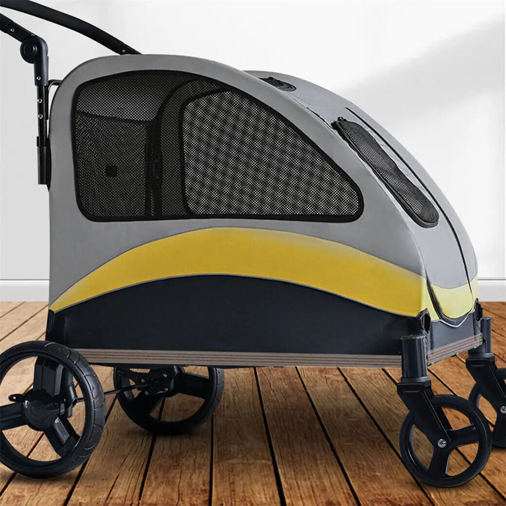 Heavy Duty Dog Stroller Foldable Pet Trolley Carrier Jogger Cart