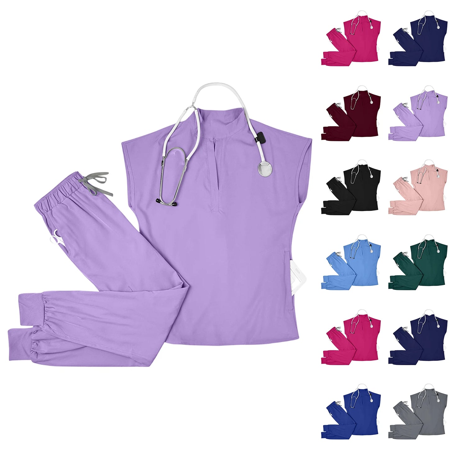 Medical Scrubs Set for Men Breathable Top and Pants