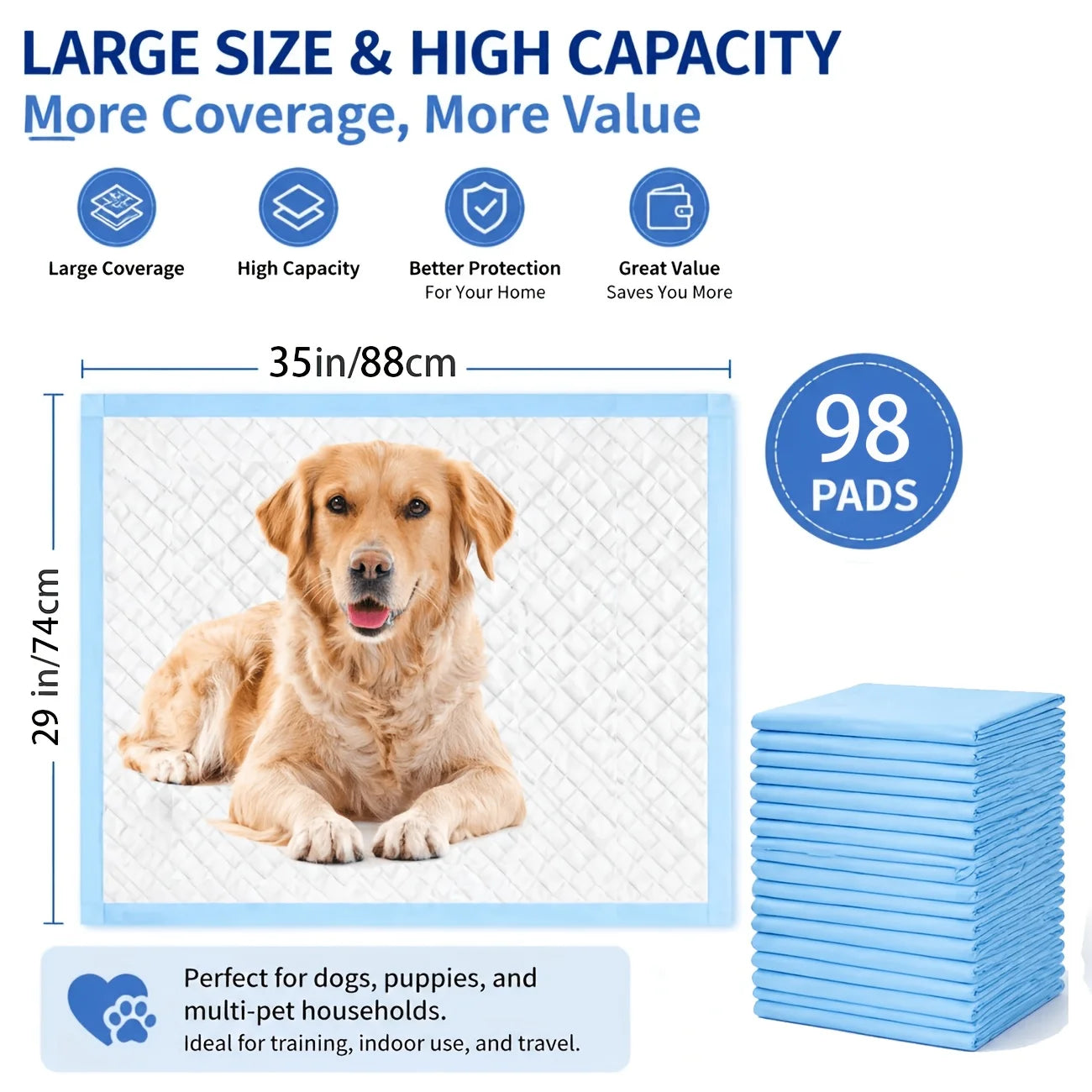 Leak-Proof Six-Layer Ultra Absorbent Puppy Training Pads