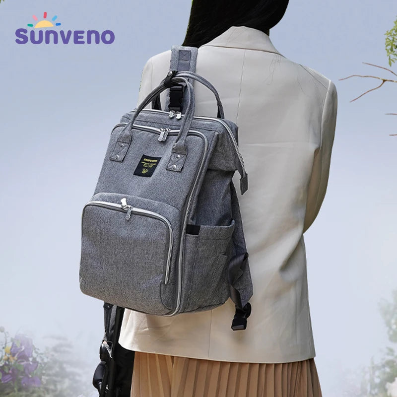 Sunveno Diaper Bag Backpack Multifunction Travel Maternity Baby Changing Bag