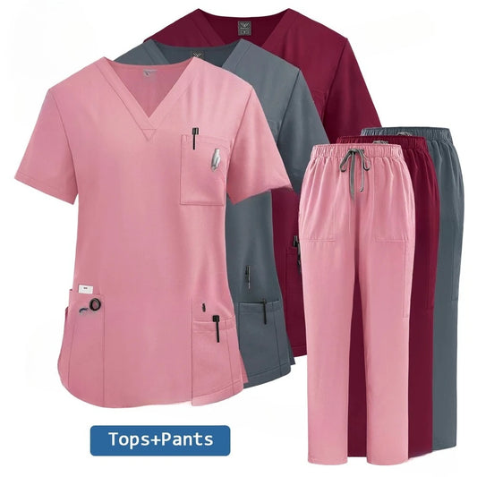 Medical Scrubs Set for Women Unisex Nurse Uniforms
