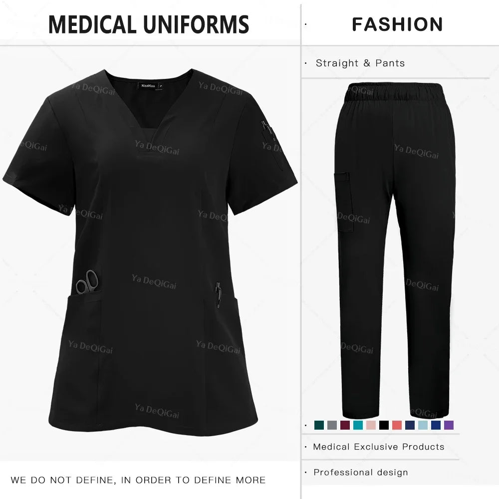 Nursing Scrubs Sets for Doctors and Nurses Tops and Pants