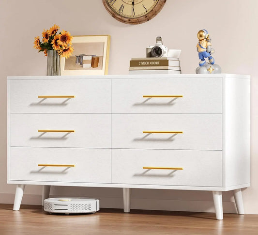 Chengwei Six-Drawer Dresser Modern Wood Bedroom Storage Chest