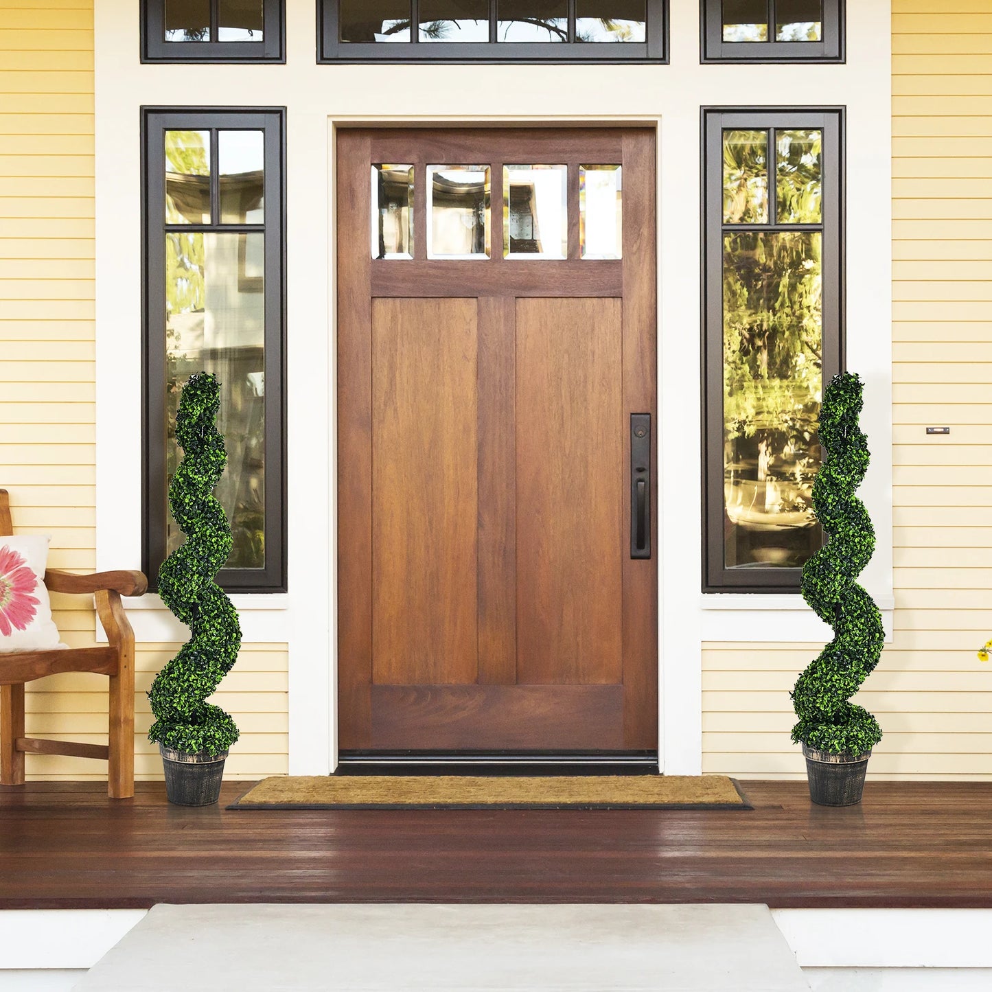 Lifezeal 2 Pack Spiral Boxwood Topiary Trees For Indoors Outdoors