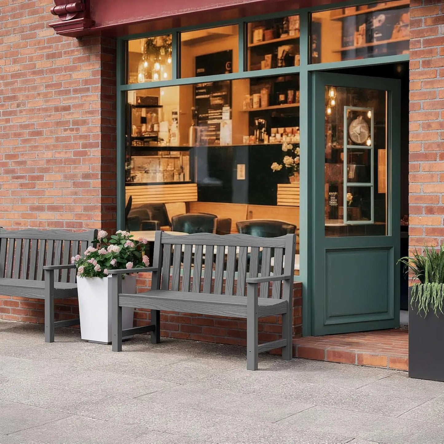 Outdoor Two Person HIPS Patio Bench Waterproof All Weather