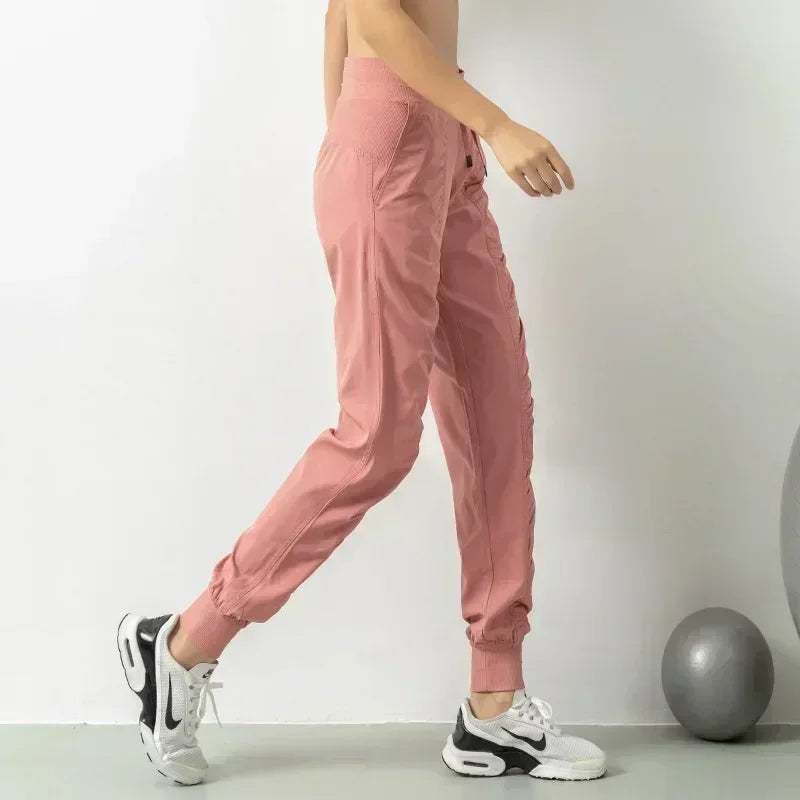 Macroupta Womens Quick Dry Drawstring Joggers With Side Pockets