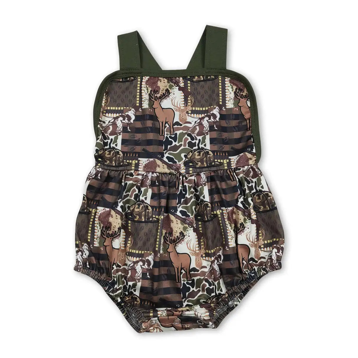 Deer Camo Baby Boy Summer Romper Cotton Polyester Blend