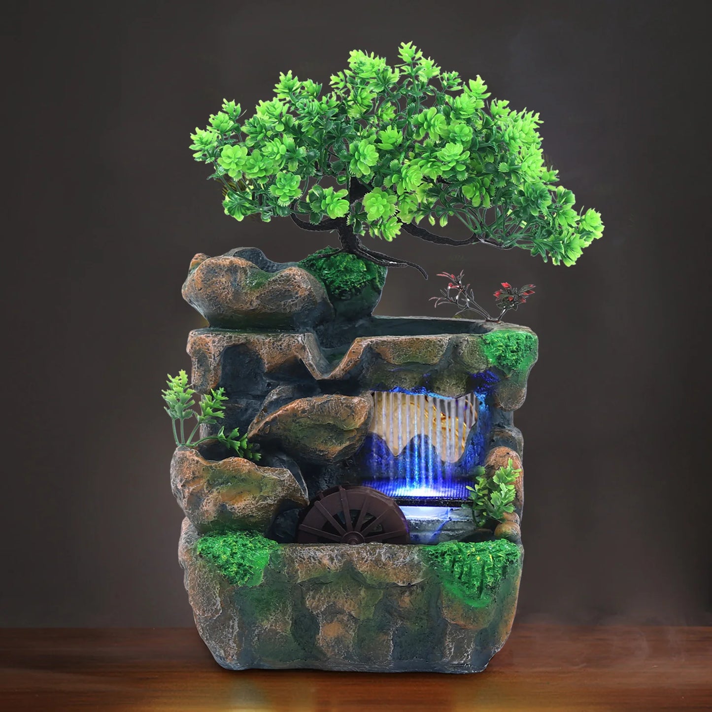 Indoor LED Water Fountain Color Changing Lights Desktop Zen Decor