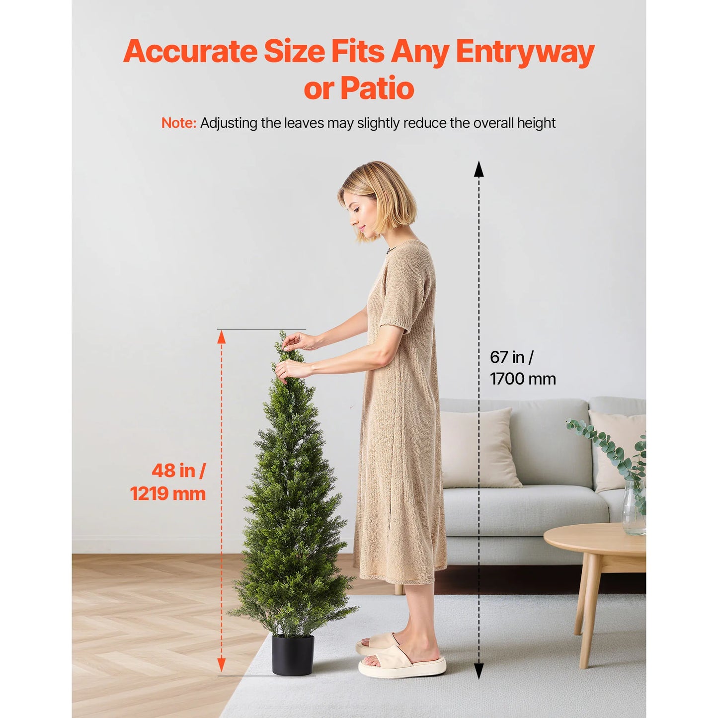 SucceBuy Artificial Topiary Cedar Trees Faux Pine Shrubs