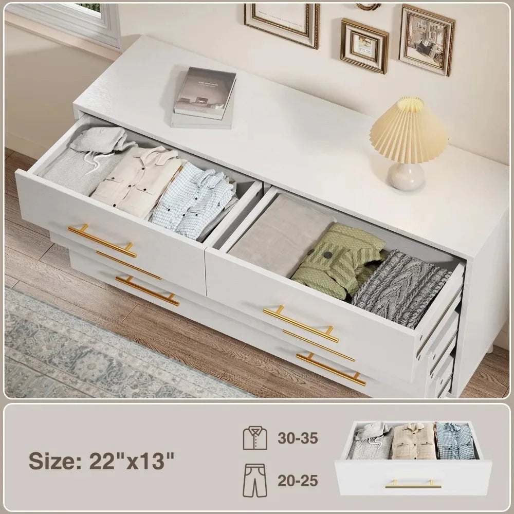 Chengwei Six-Drawer Dresser Modern Wood Bedroom Storage Chest