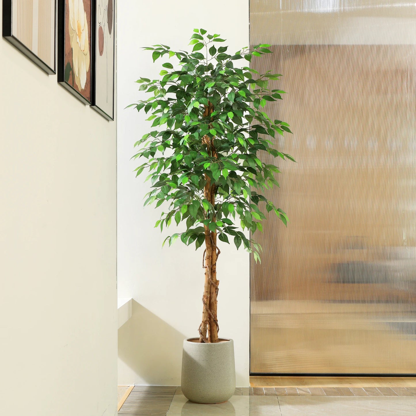 KAZEILA CN Artificial Ficus Tree With Natural Curved Trunks