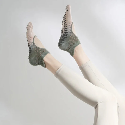 Women Pilates Five-Toe Socks Non-Slip Silicones Low-Ankle