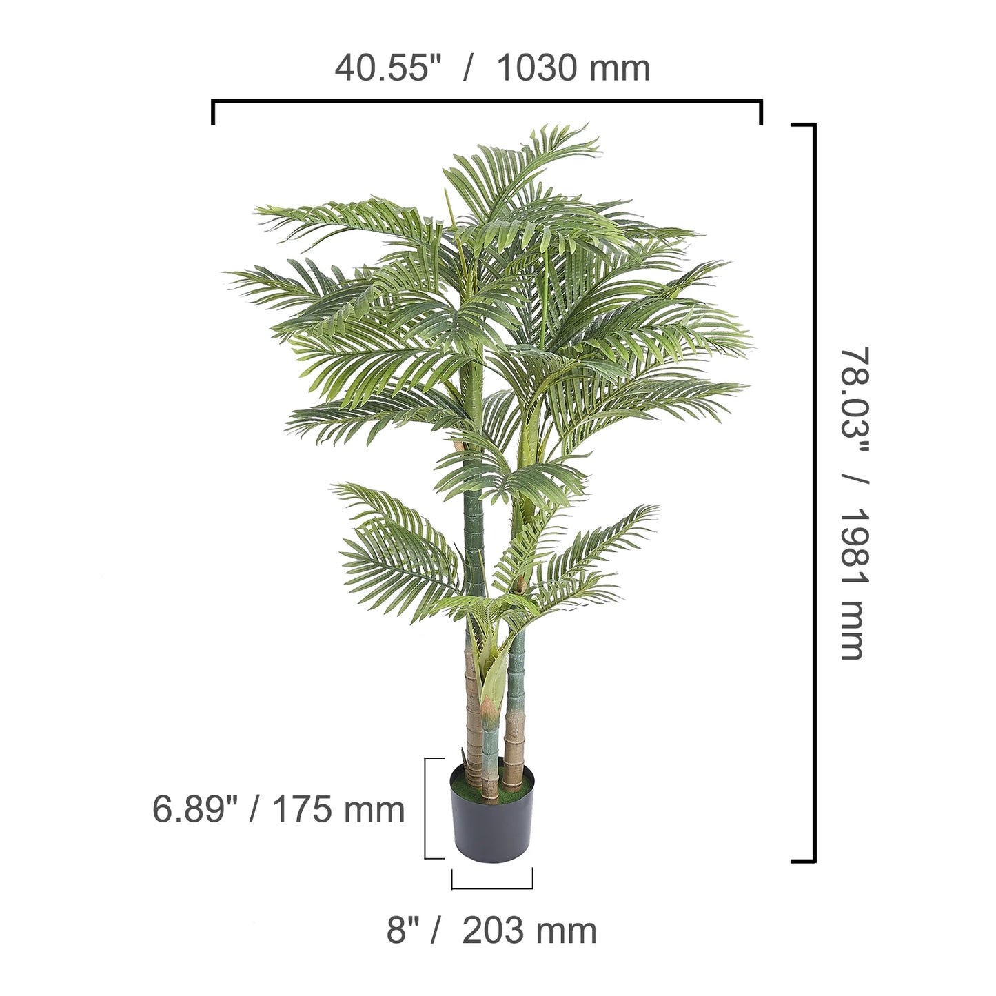 SucceBuy Artificial Palm Tree Faux Plant With Anti Tip Protection