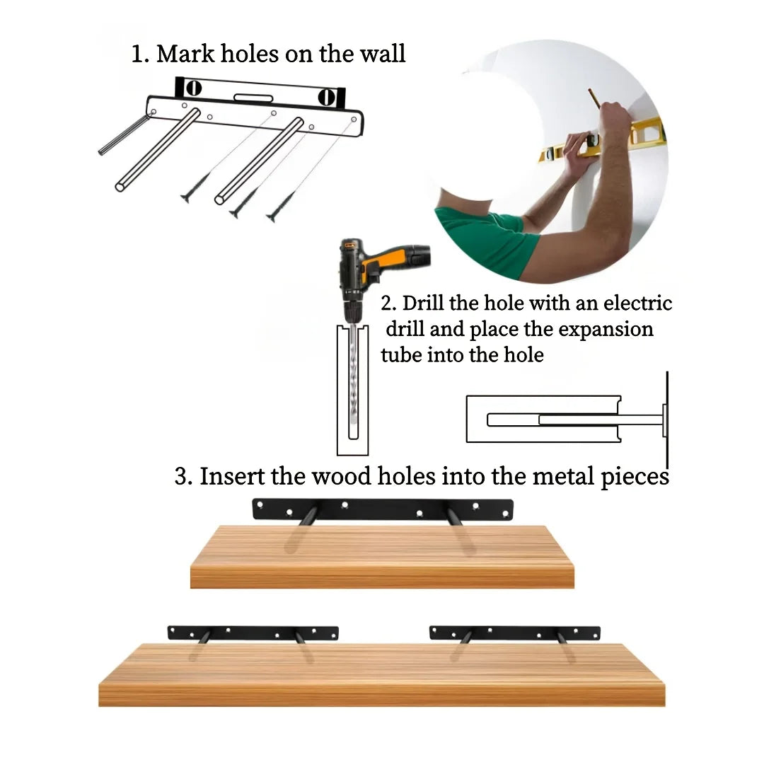 Wall Mounted Wooden Shelf For Living Room Contemporary Wall Shelf