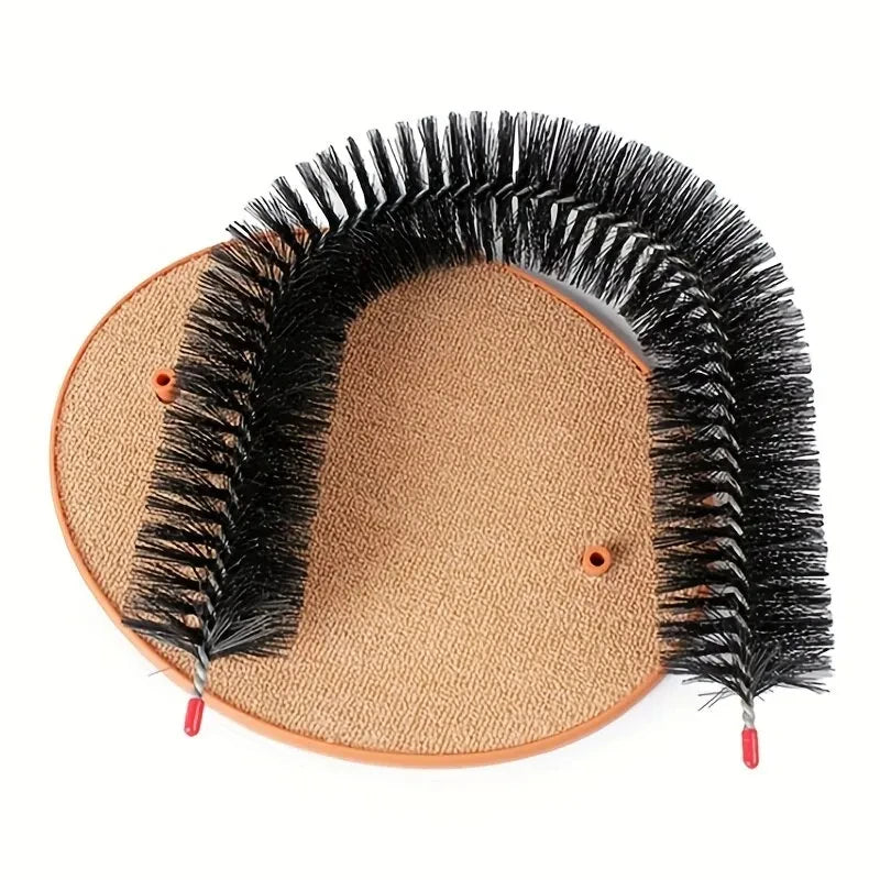 Cat Self-Grooming Arch Toy With Massage Brush And Scratching Pad