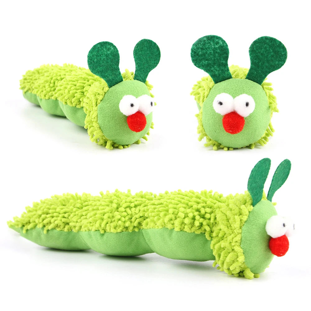 Caterpillar Cat Chew Toy For Cats With Catnip And Silvervine