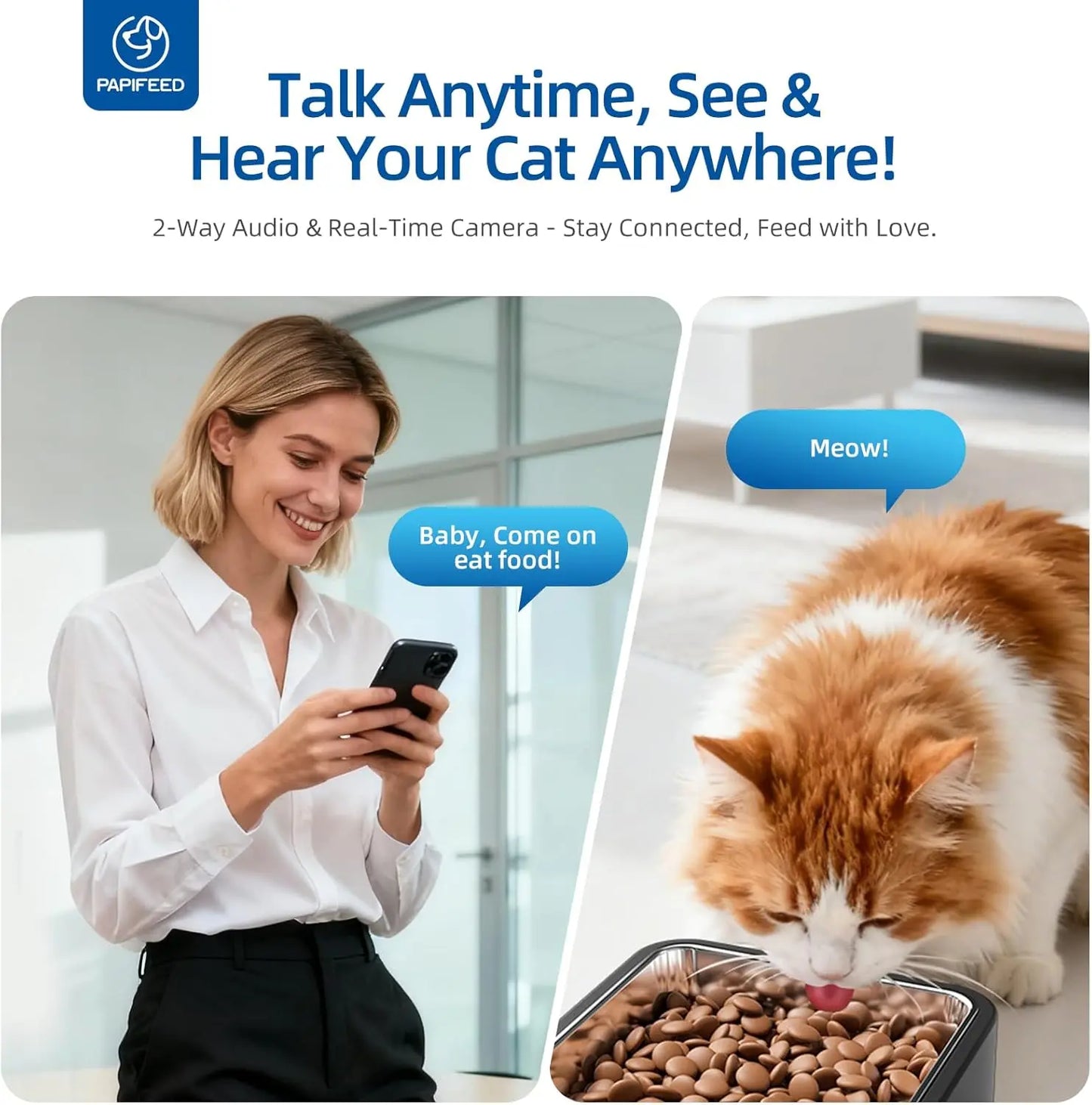 Automatic Cat Feeder With Camera And WiFi Two Way Audio