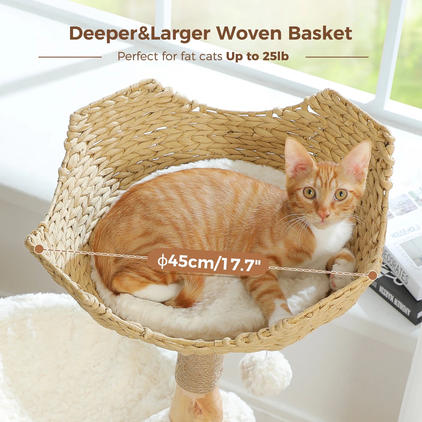 PAWZ Road Modern Cat Tree Tower With Solid Wood Scratching Posts