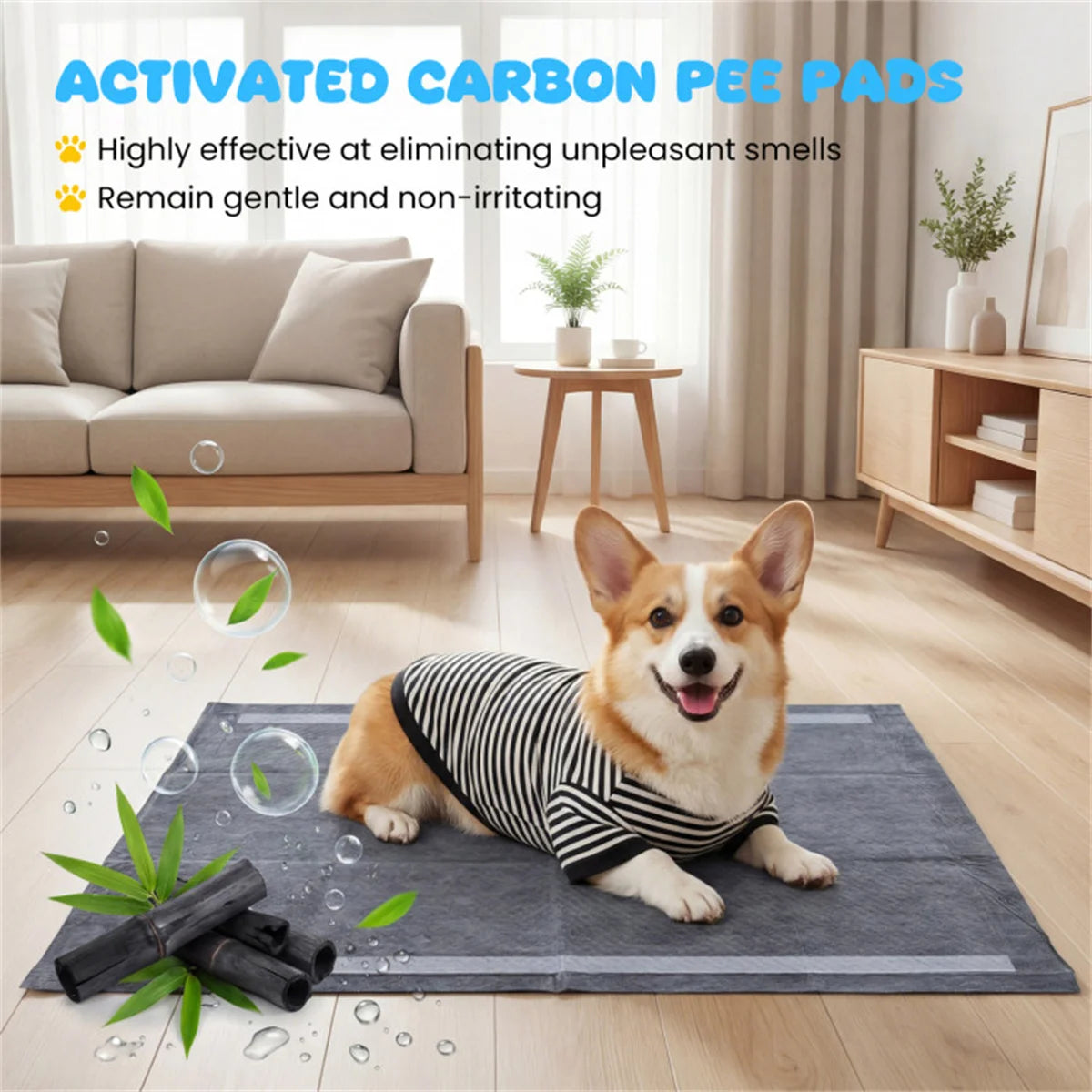 Pet Pads With Activated Carbon For Odor Control Dog Potty