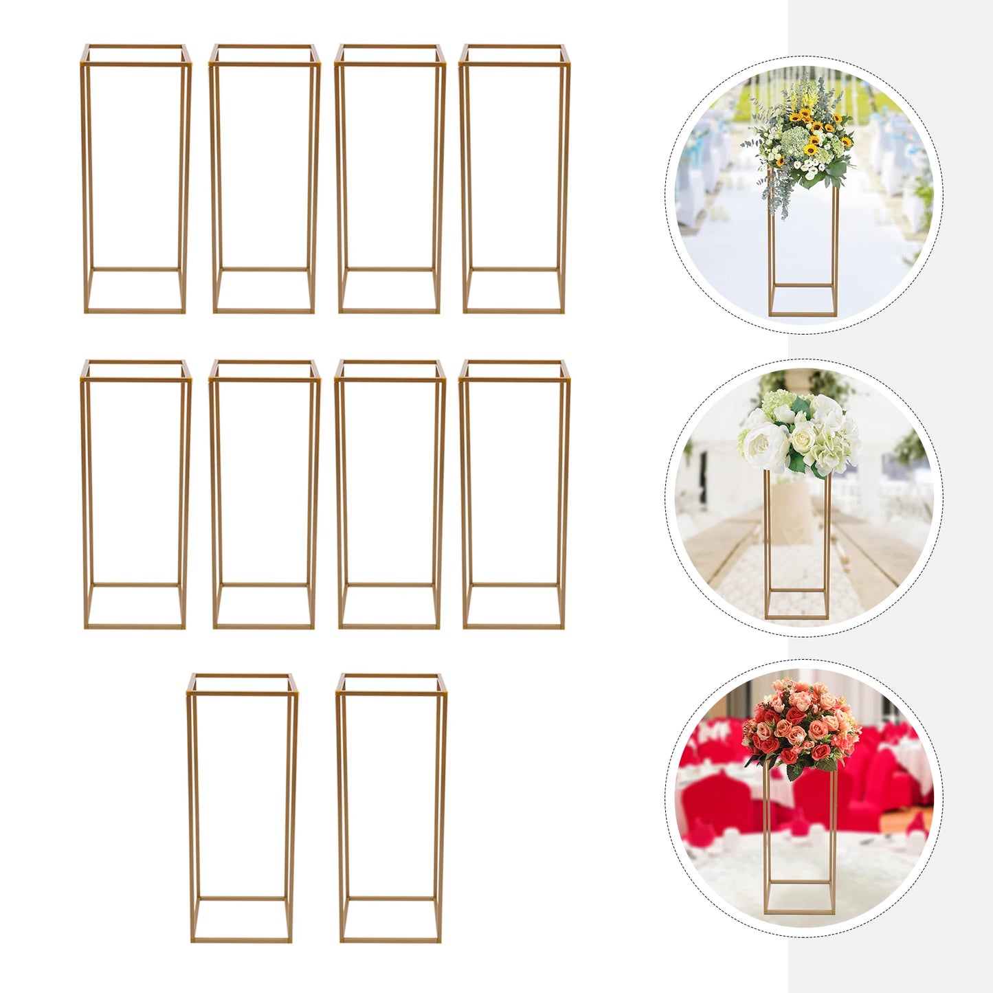 Iron Flower Stand Set 10 Piece Wedding Column Stands For Events