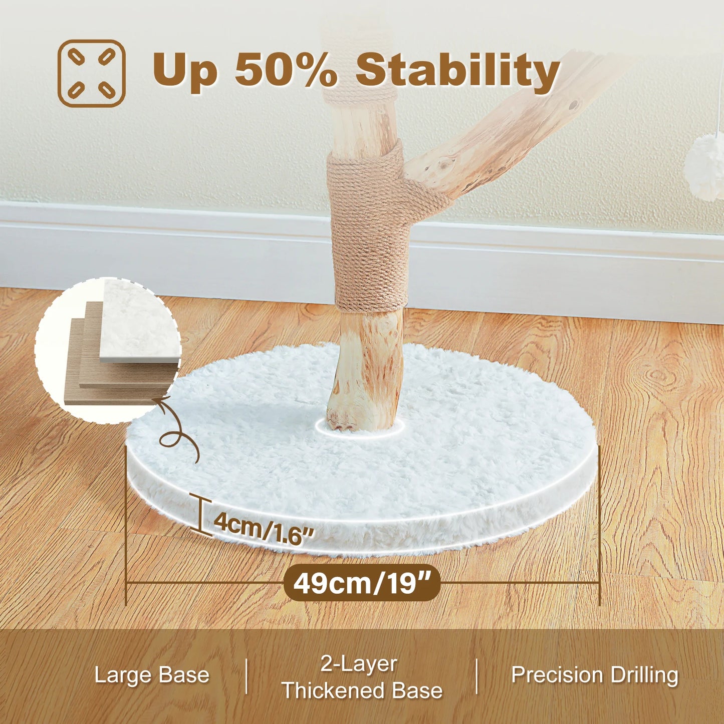 PAWZ Road Modern Cat Tree Tower With Solid Wood Scratching Posts