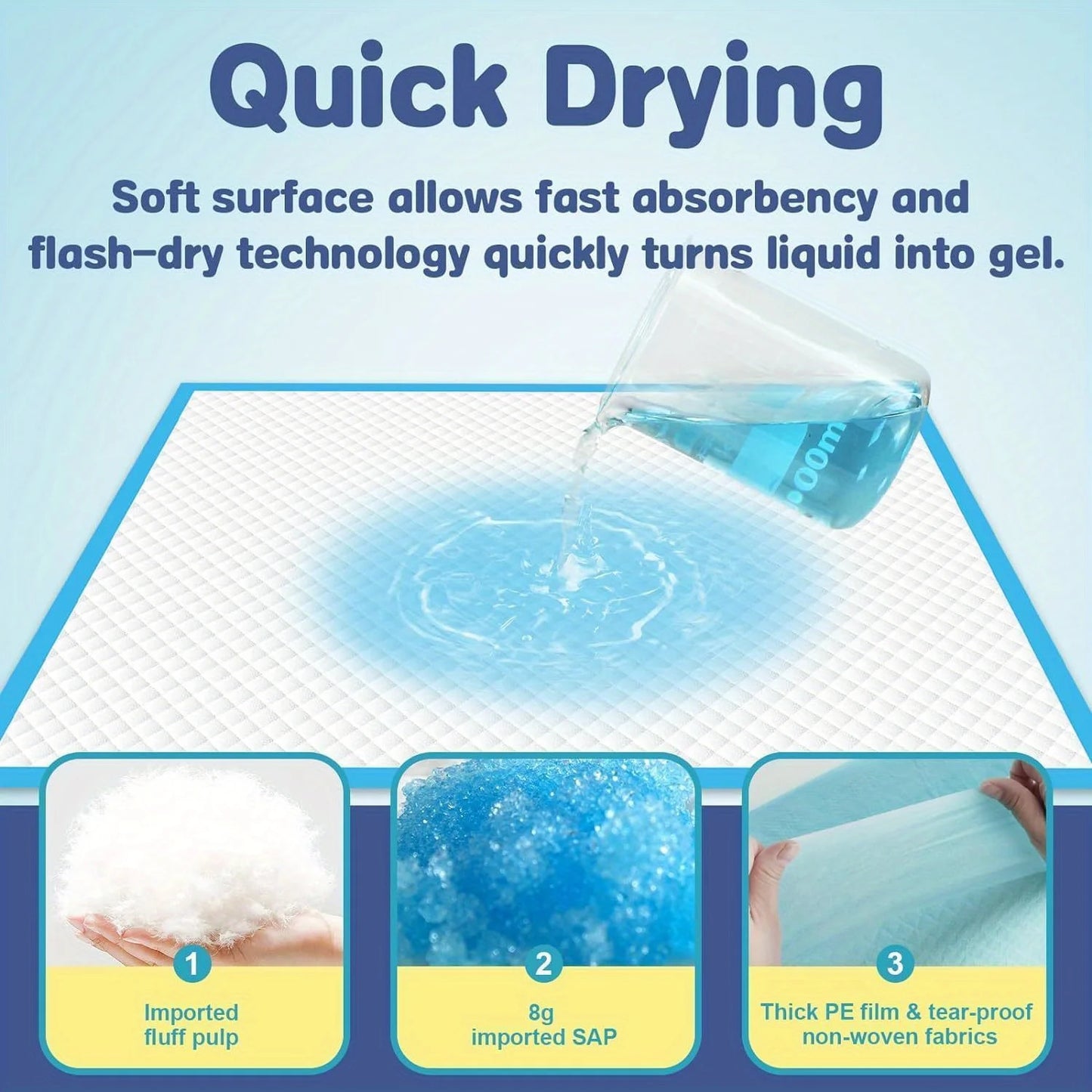 Puppy Pee Pads Leak-Proof Super Absorbent Disposable Potty Pads
