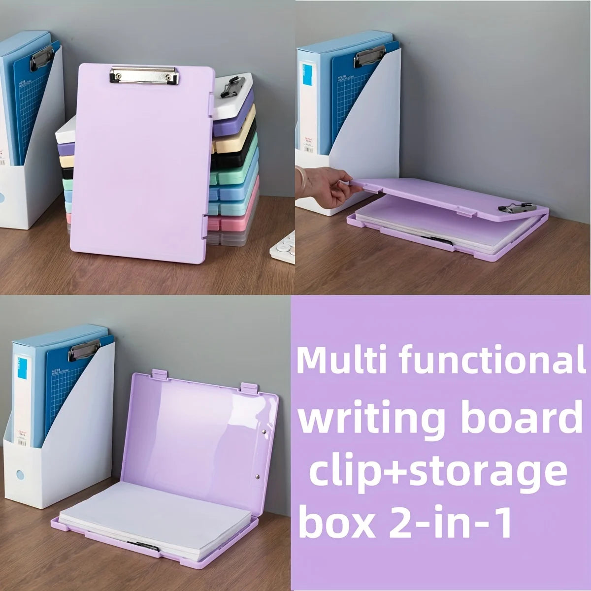 A4 Clipboard Pen Holder Writing Pad Double Clip Document Organizer