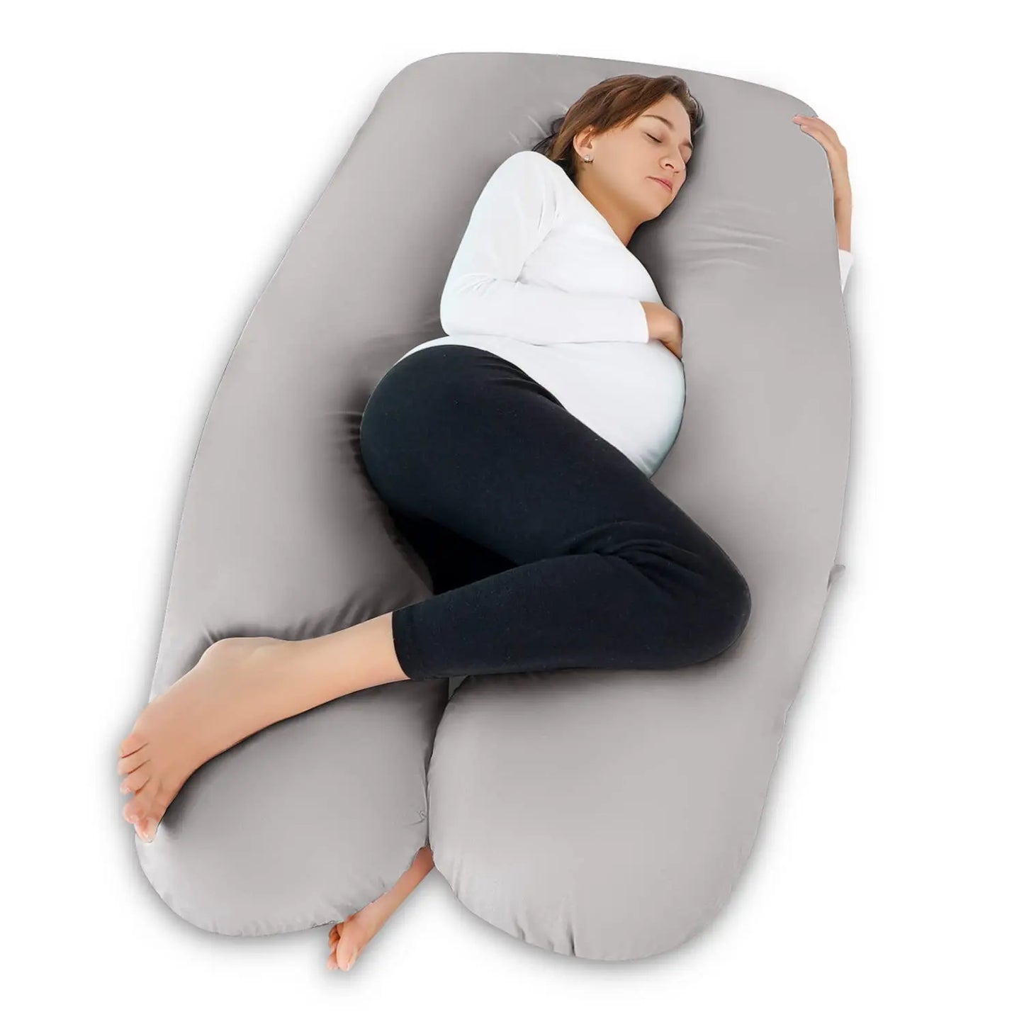 Cooling Silk Maternity Pillow U Shaped Body Support Sleep