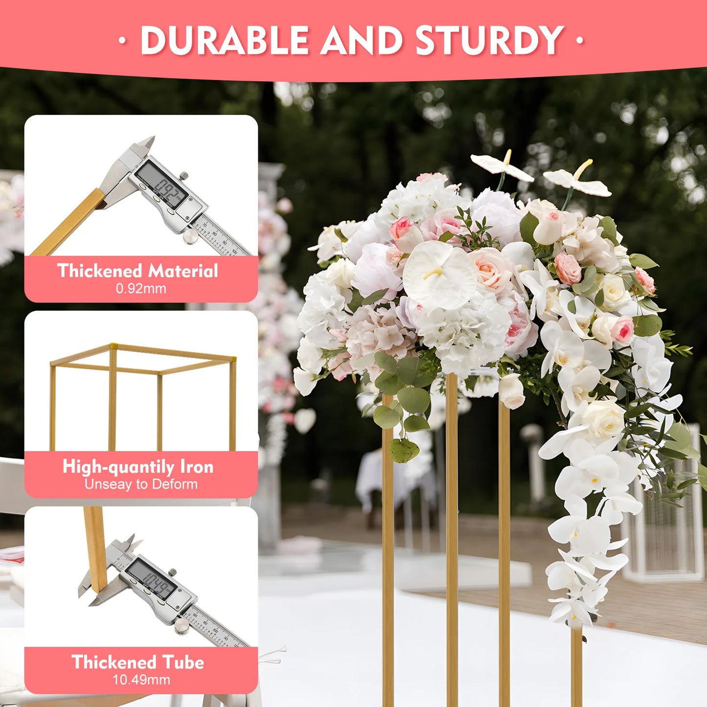 Iron Flower Stand Set 10 Piece Wedding Column Stands For Events