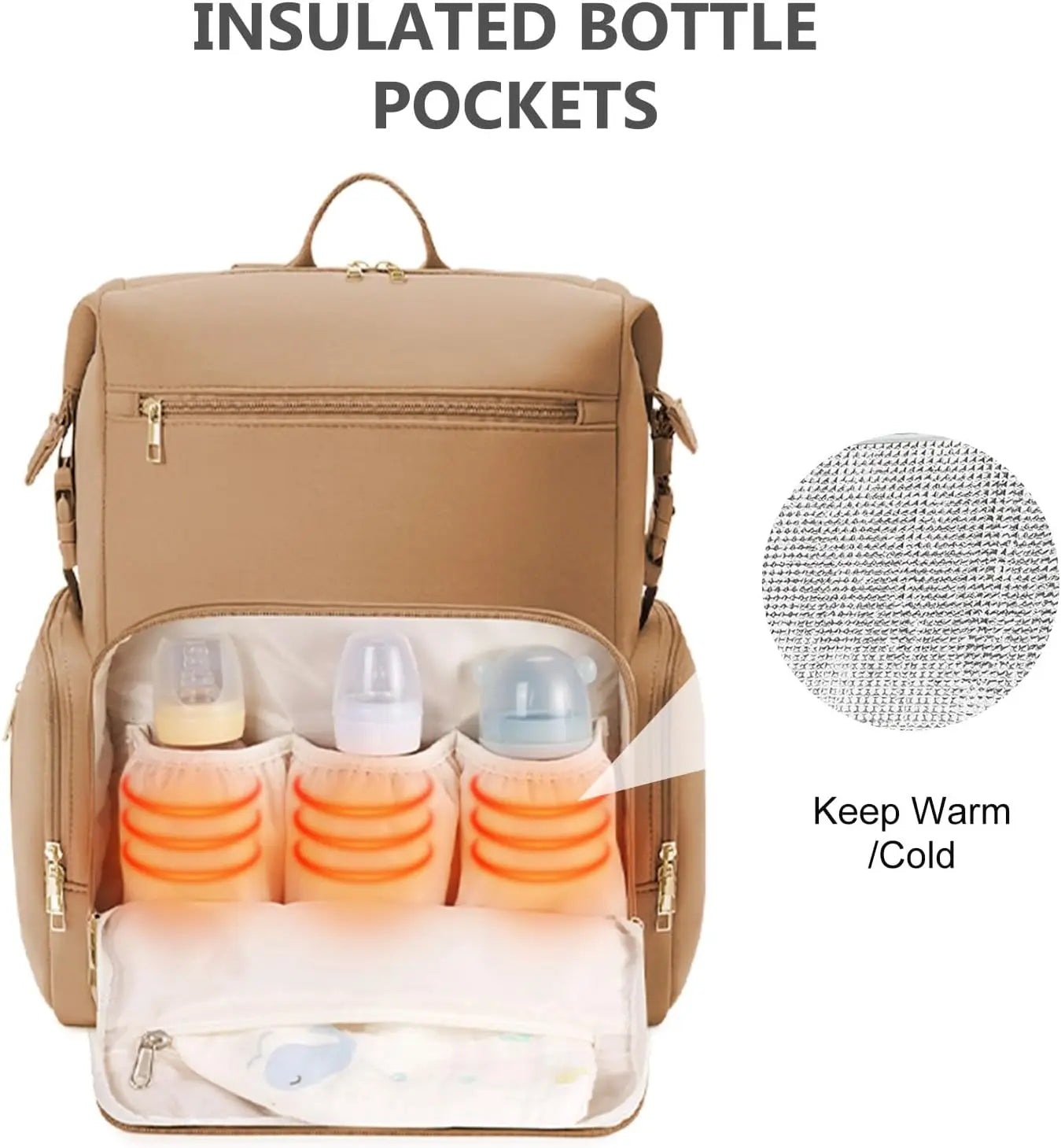 Waterproof Diaper Backpack for Newborn Travel With Insulated Pockets