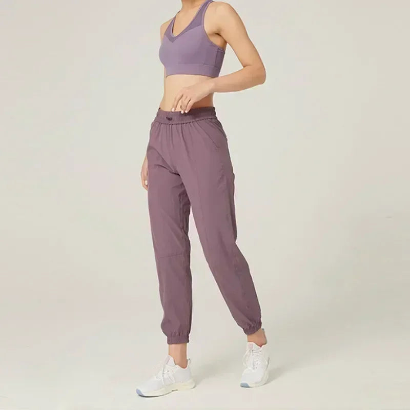 Macroupta Womens Quick Dry Drawstring Joggers With Side Pockets