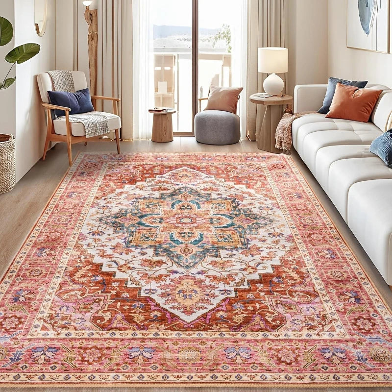 Living Room Carpet Machine Washable Soft Non-slip Floor Mat Bohemian Style Printed Pattern Rug Large Area Home Decor Mats Ковер