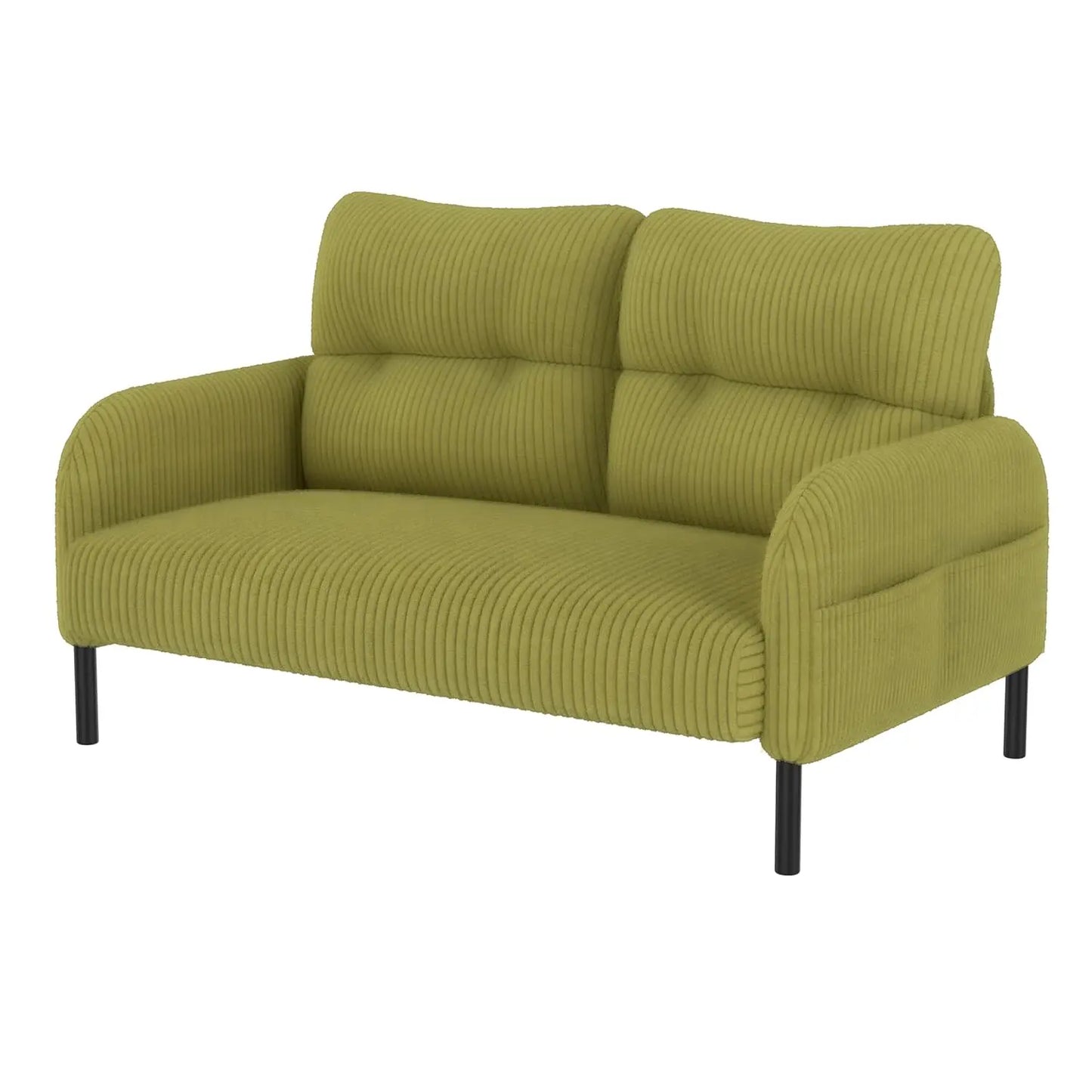 Corduroy Upholstered Loveseat Sofa, Sturdy 2-Seater Couch with Thick Cushions, Space-Saving Double Sofa for Living, Customized