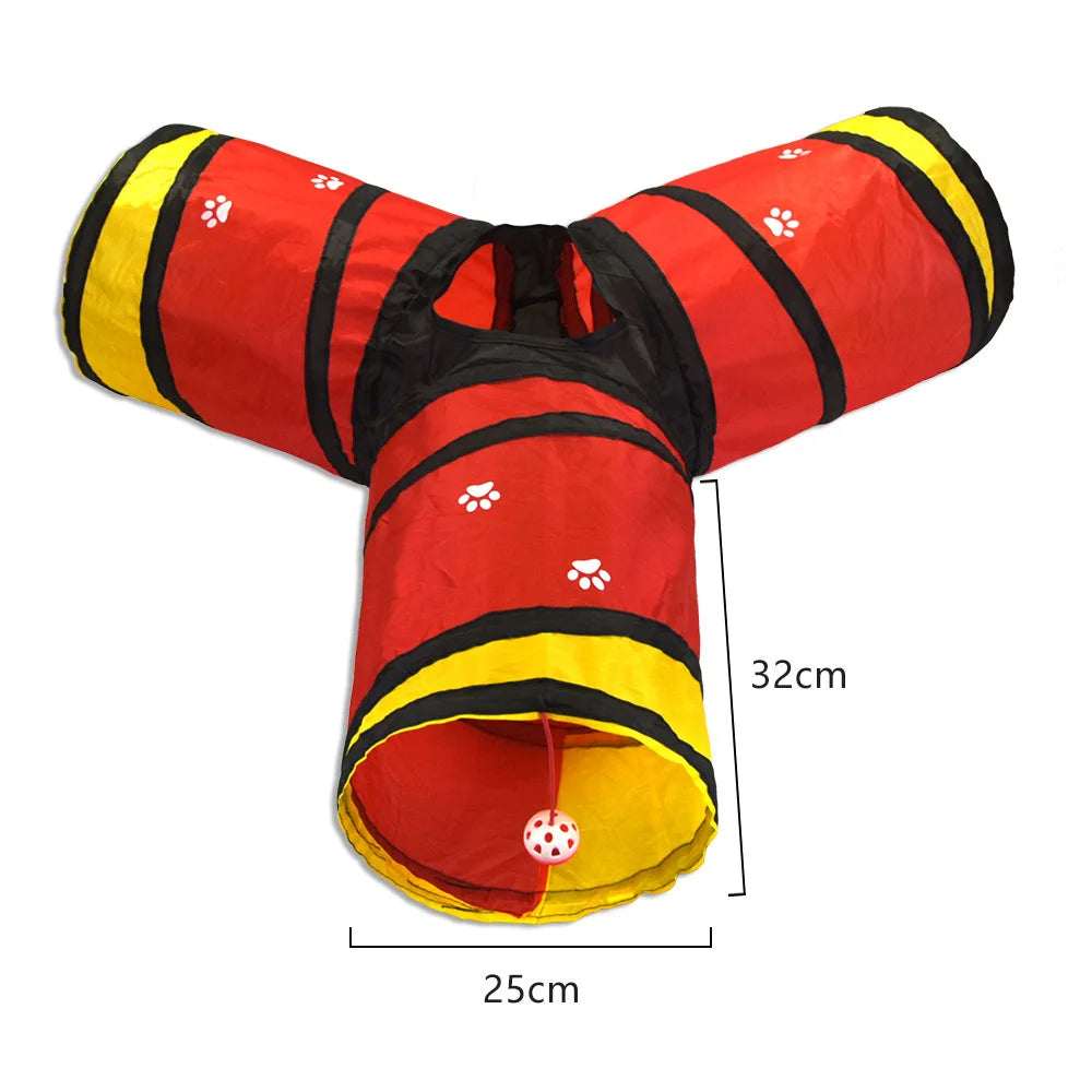 Foldable Cat Tunnel Play Tunnel Breathable Indoor Cat Toy