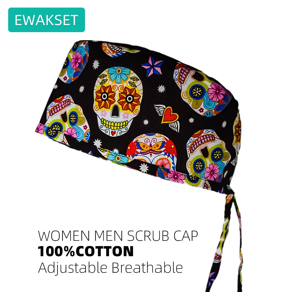 Woman man Hospital orthopedics Scrub Cap 100%cotton breathable operating surgical hat medical nurse doctor working surgeon caps