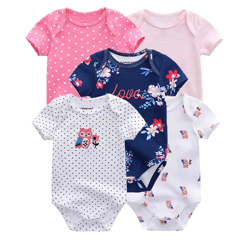 Kiddiezoom Cartoon Cotton Baby Jumpsuit Unisex Summer Outfit For Newborns