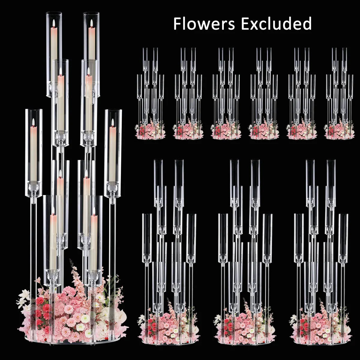 Vincigant 10 Arm Acrylic Candelabra Centerpiece For Weddings