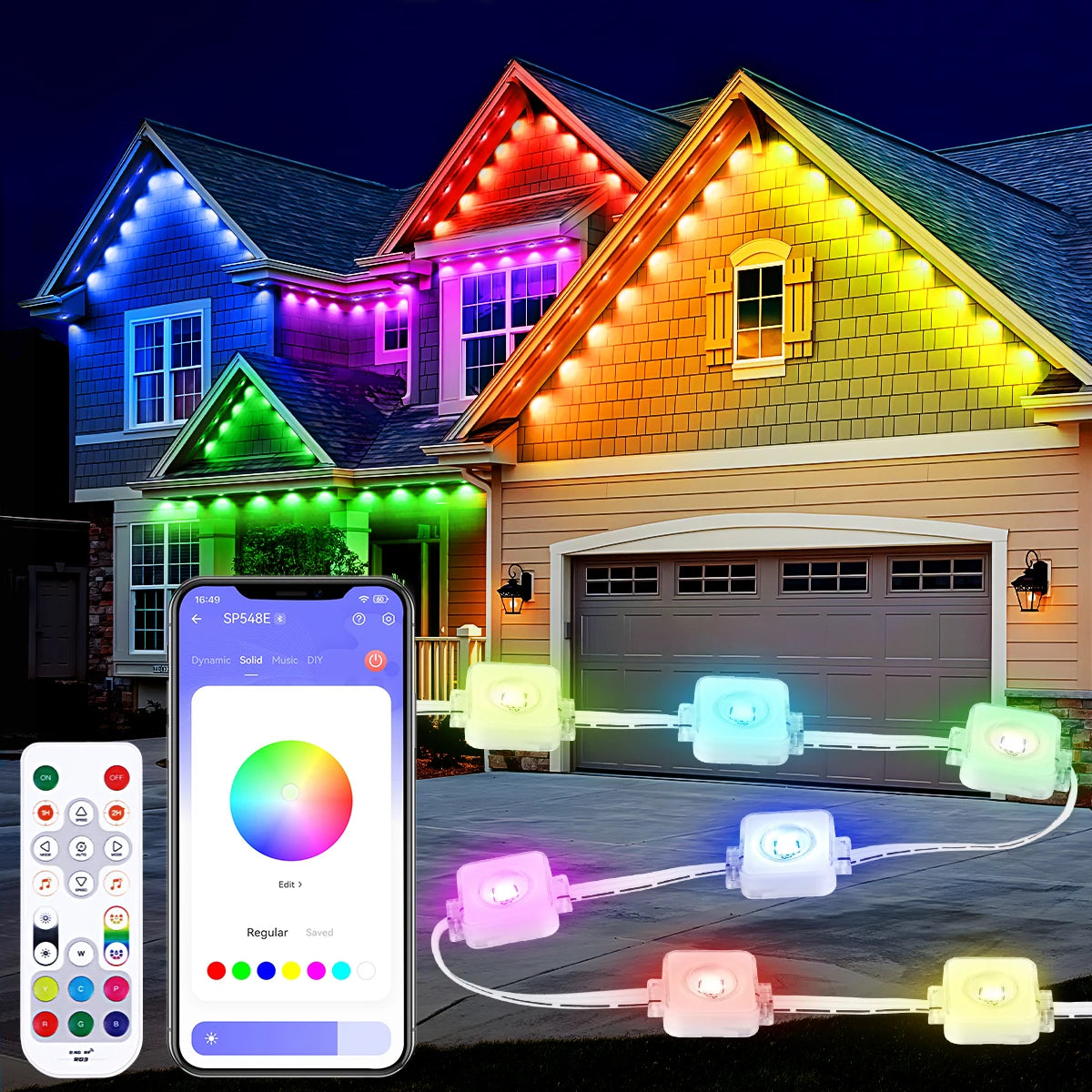 Aiopp RGBIC Outdoor Lights IP67 Waterproof 60/90 LEDs