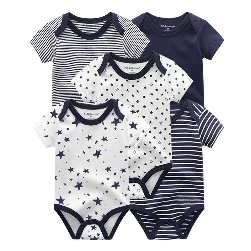 Kiddiezoom Cartoon Cotton Baby Jumpsuit Unisex Summer Outfit For Newborns
