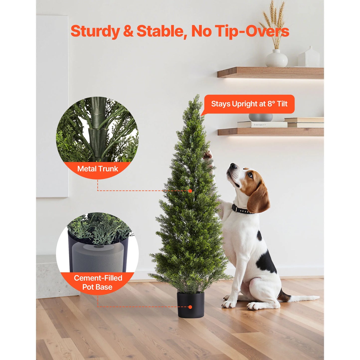 SucceBuy Artificial Topiary Cedar Trees Faux Pine Shrubs