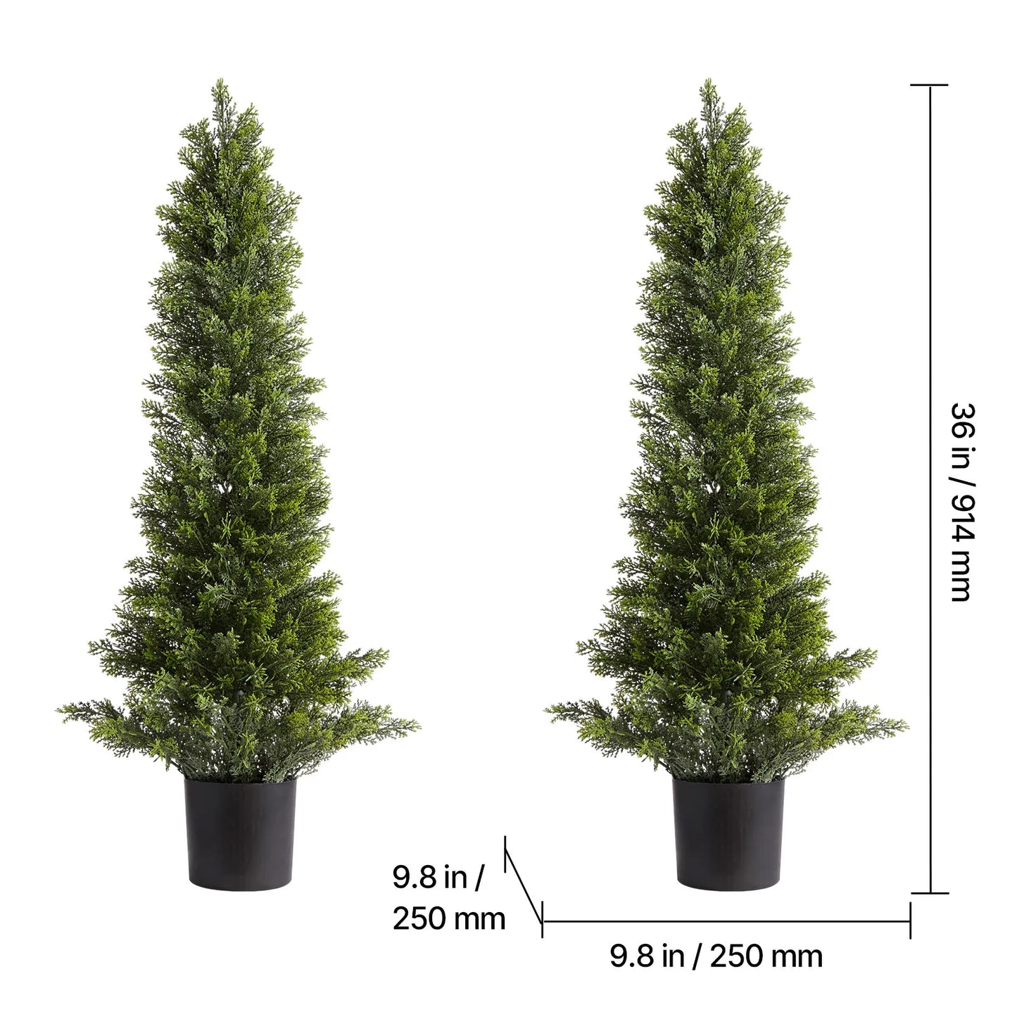 SucceBuy Artificial Topiary Cedar Trees Faux Pine Shrubs