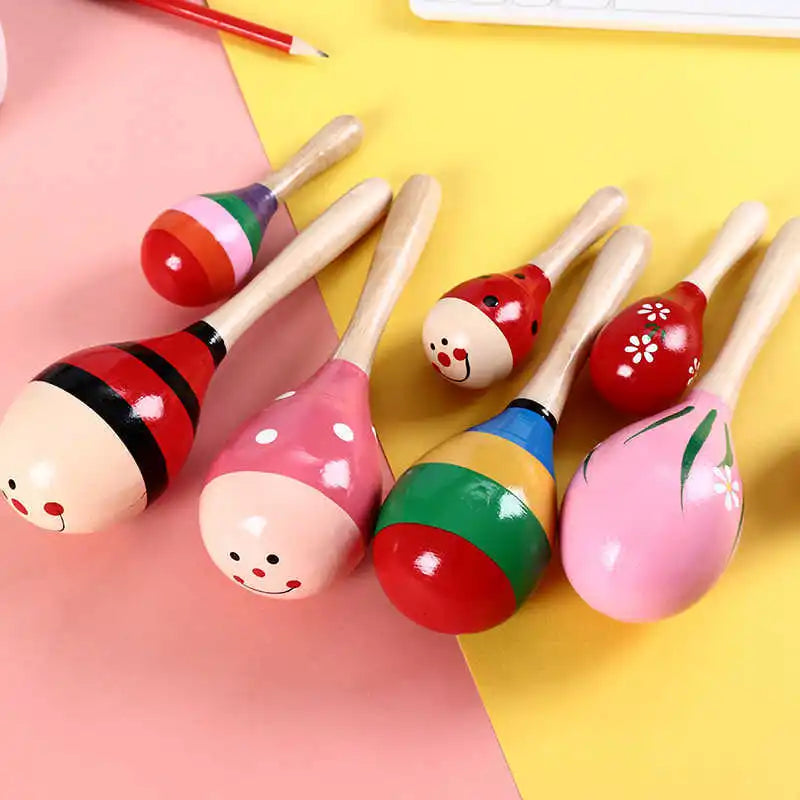Wooden Maraca Baby Rattle For Early Learning 0 To 3