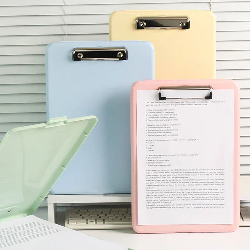A4 Clipboard Pen Holder Writing Pad Double Clip Document Organizer
